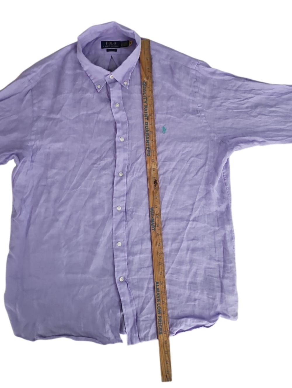 Polo Ralph Lauren 100% Linen Classic Fit Shirt Men’s XL Purple Button Down Lux - Picture 10 of 15
